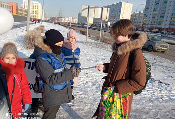 Челнинские школьники призывают жителей соблюдать правила дорожного движения