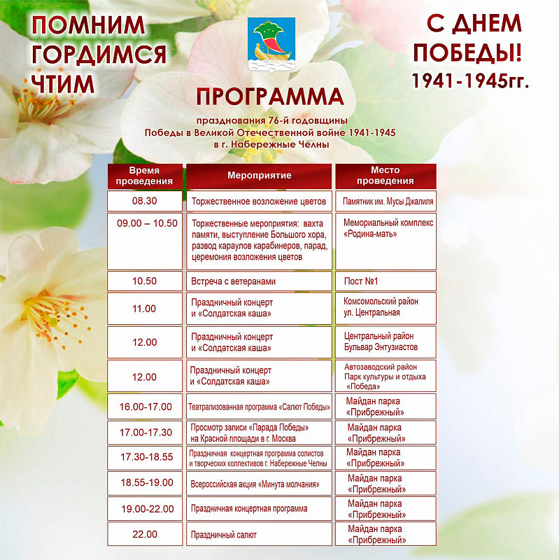 9 мая в Набережных Челнах: программа праздника