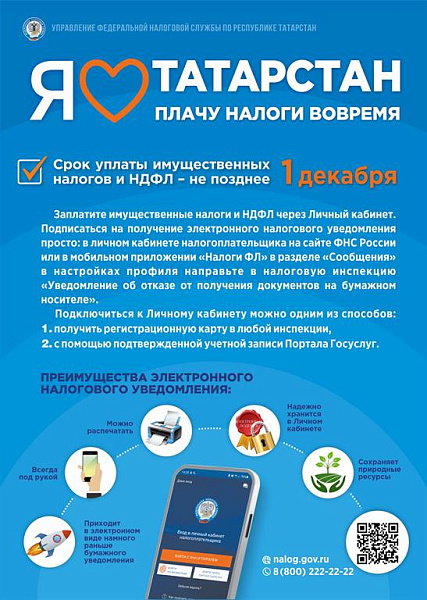 До 1 декабря включительно: ИФНС напоминает о сроке уплаты налогов