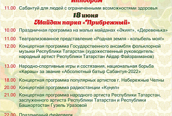 "Сабантуй-2022": программа праздника в Набережных Челнах